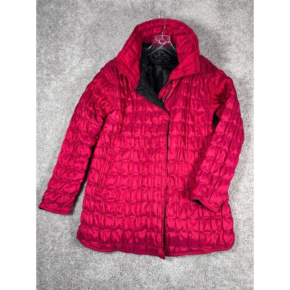 ubu Pack Your Personality‎ Quilted Puffer Coat Magenta Full Zip Hooded Womens S